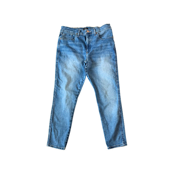 Express Jeans Ankle Skinny Mid-Rise Cropped Stretch Denim Blue Women’s 10 Short - Picture 1 of 9